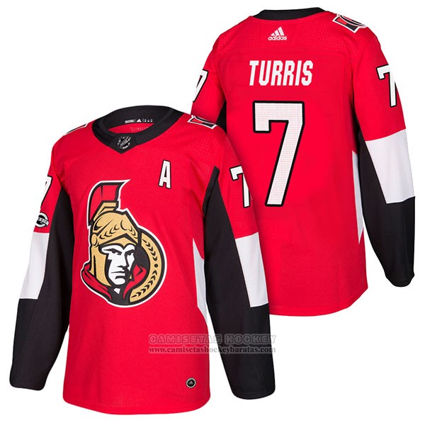 Camiseta Hockey Ottawa Senators 7 Kyle Turris Autentico Primera 2018 Rojo